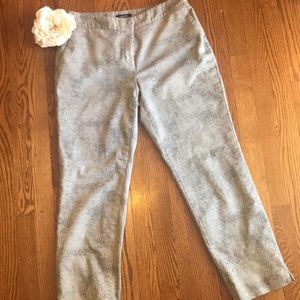 Tan, black animal print trousers, 8